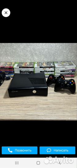 Xbox 360 Slim + 2джоя + 65игр