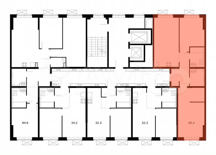 2-к. квартира, 65,2 м², 11/14 эт.