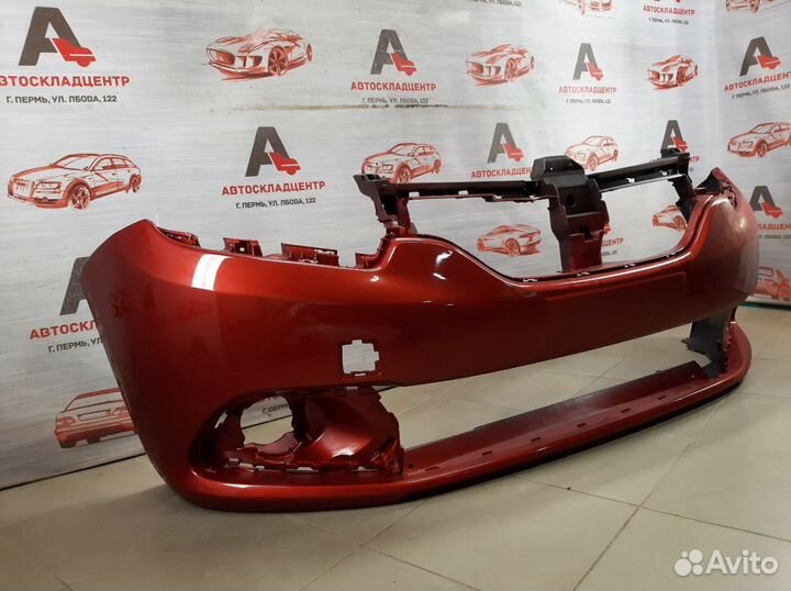 Бампер передний Renault Logan 2 2014-2018 красный