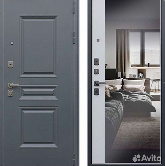 Дверь входная серая металлическая Барселона