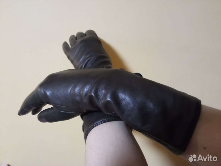 Перчатки новые кожаные удлинённые