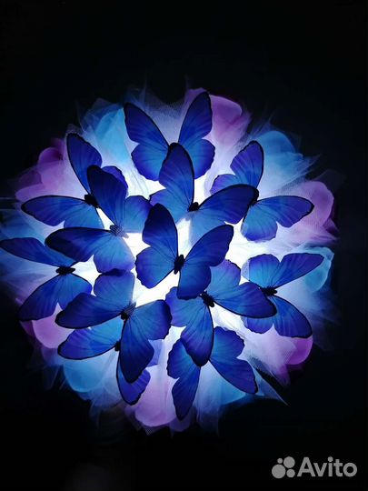 Букет из бабочек с мыльными розами