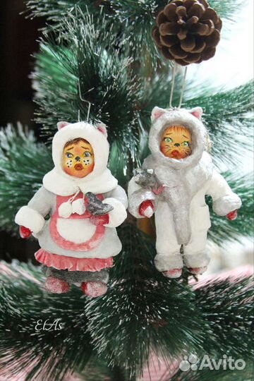 Ватные елочные игрушки