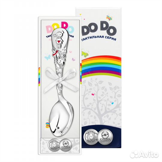 Ложка Девочка посеребс эмалью футляр