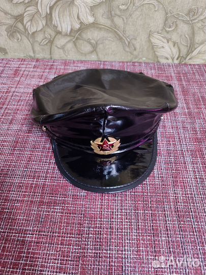 Фуражка из латекса, черная. Шапка