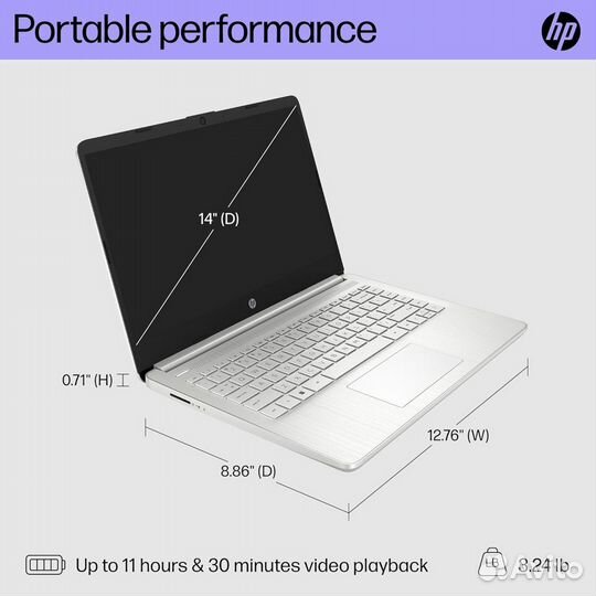 Новый USA HP 14 inch 12th Gen Intel Core i3-1215U