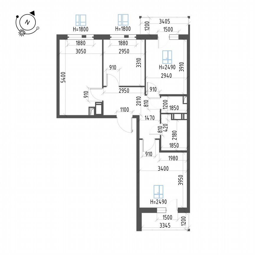 3-к. квартира, 71,3 м², 4/12 эт.