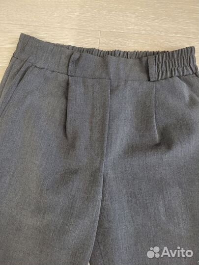 Школьные брюки для девочки 134 серые