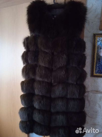 Жилетка натуральный мех, из песца 48-50