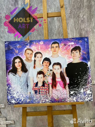 Портрет по фото на холсте