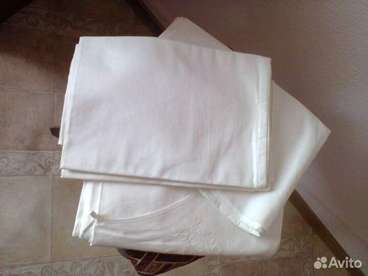 1,5 спальный комплект белого постельного белья