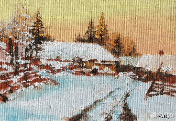 Картина Зимнее утро, этюд. Кремер Марк