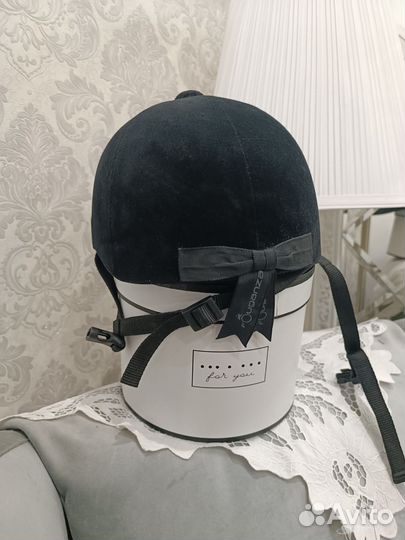 Шлем для конной езды детский бархатный Fouganza