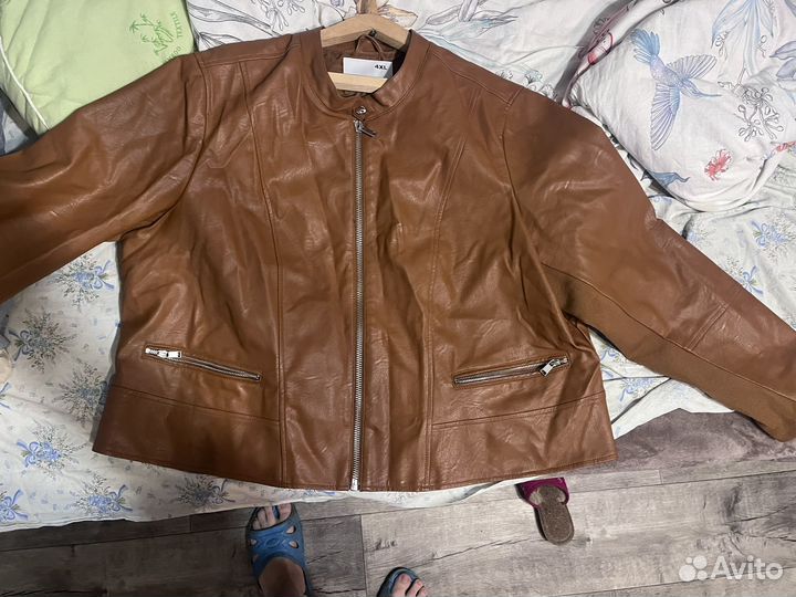 Куртка кожаная женская большой размер