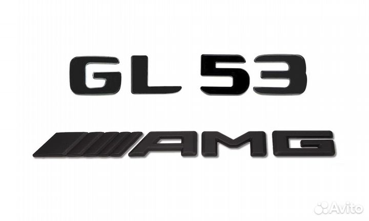 Комплект: шильдик Mercedes GL53 + AMG черный