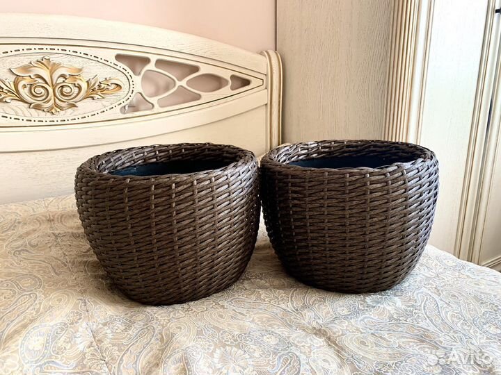 Кашпо, корзина из ротанга