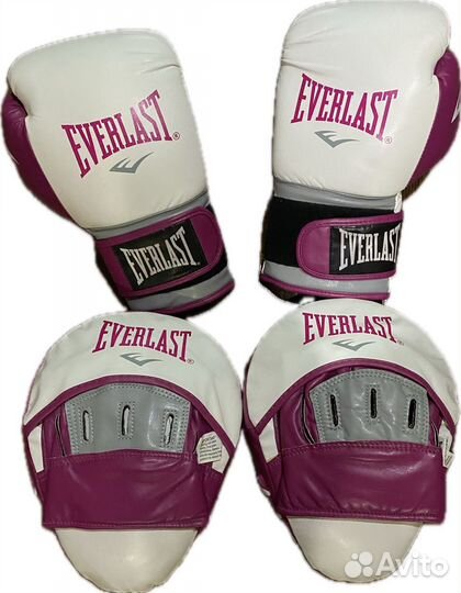 Боксерские перчатки и лапы Everlast 12 oz