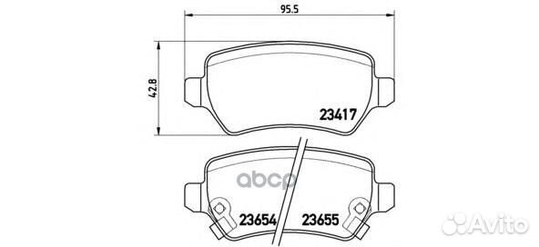 Колодки тормозные дисковые зад 0,77 P59038