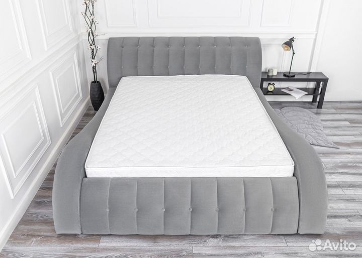 Кровать 140х200 серый Мадрид в наличии