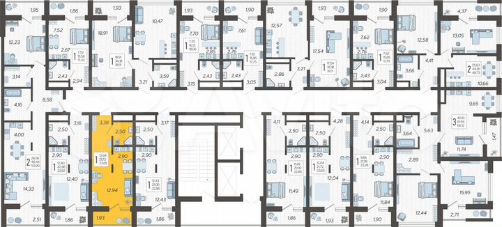 Квартира-студия, 23,7 м², 17/19 эт.