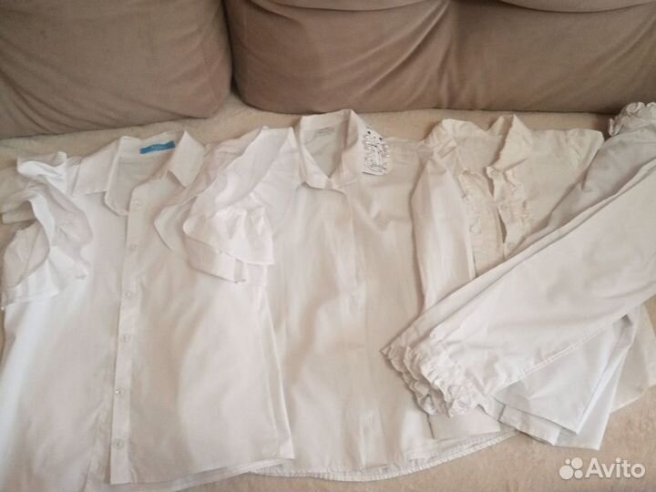 Рубашка блузка белая школьная