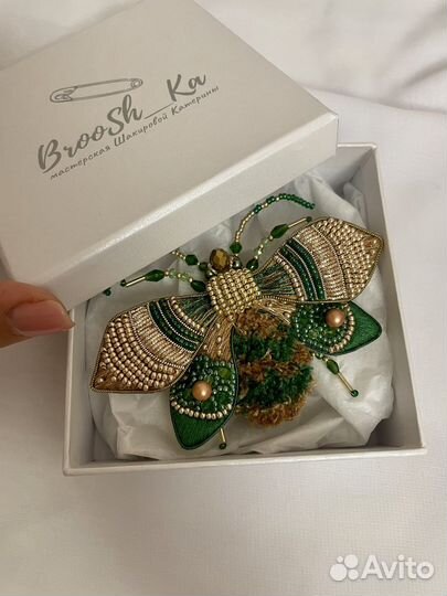 Брошь ручной работы «Жук»