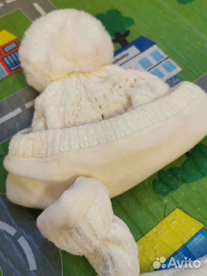 Шапка, варежки Next 3-9 месяцев