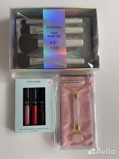 Косметика Sephora декоративная, кисти, роллер
