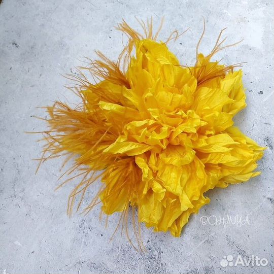 Броши из ткани. Большой цветок брошь