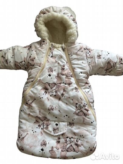 Зимний конверт в коляску на овчине