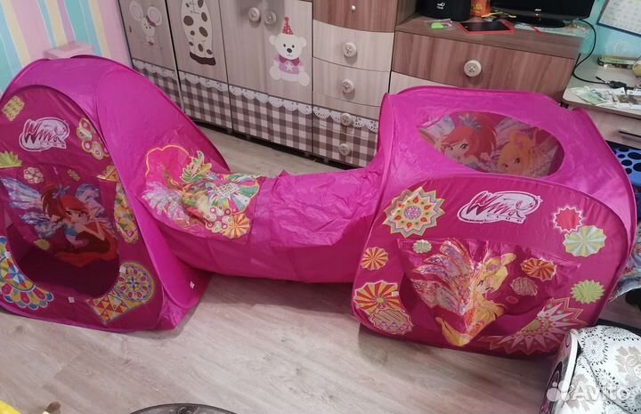 2 детские палатки с туннелем