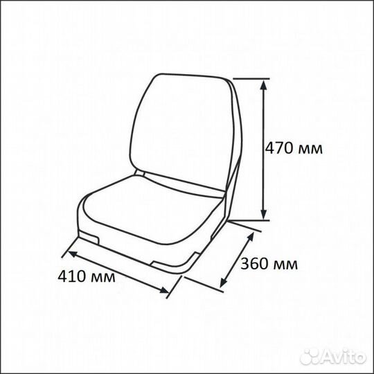 Сиденье мягкое складное Economy Low Back, серое