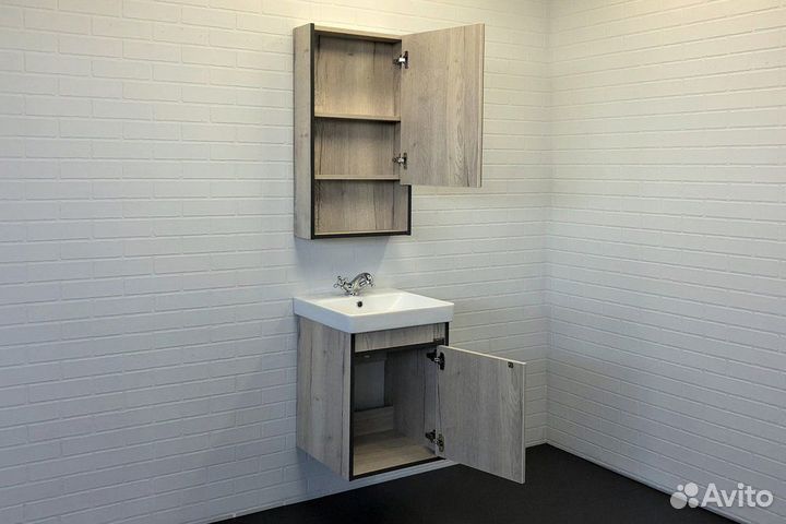 Зеркало-шкаф Comforty Вена 45 дуб дымчатый