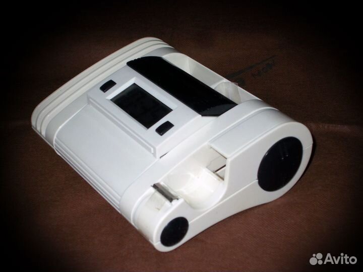 Диспенсер с часами канцелярский. Новый настольный