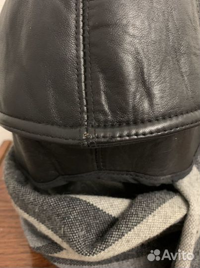 Мужская теплая кожанная кепка-бейсболка