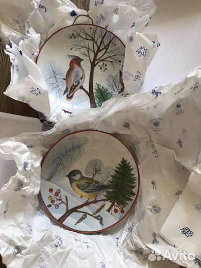Настенная тарелка Зимующие птицы ифз