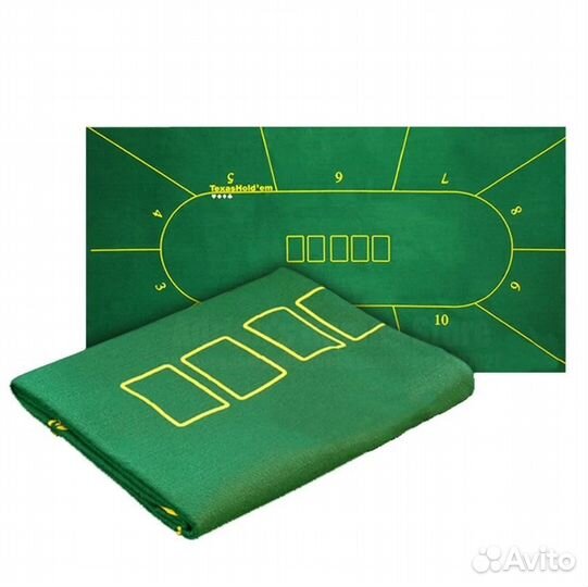 Сукно для покера 180х90 см разметка на 10 игроков