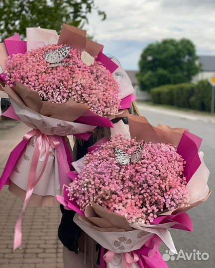 Букеты-Гиганты из Гипсофилы. Большие Букеты