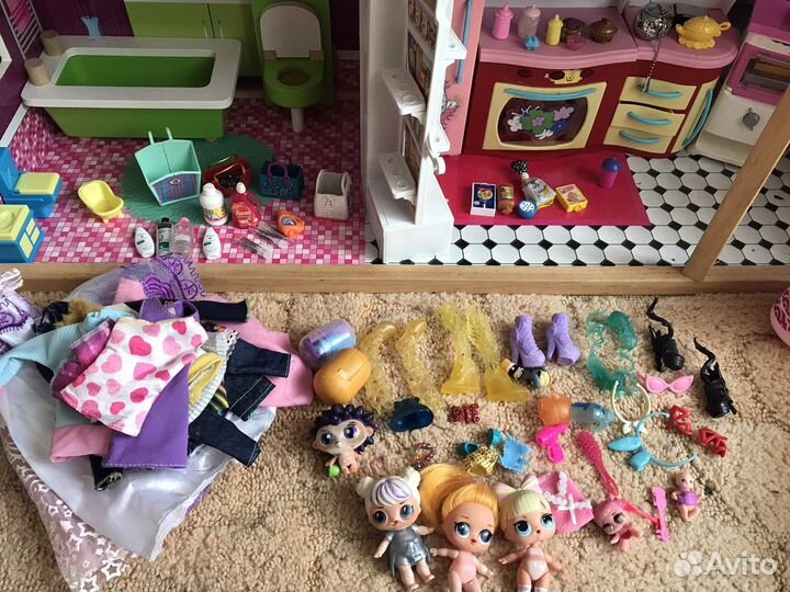 Кукольный домик для барби с мебелью