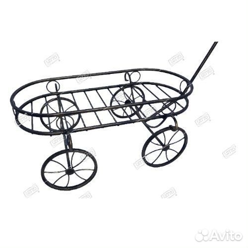 Подставка кованая №0889 Тележка Н-30*67 см
