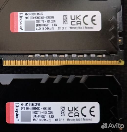 Оперативная память Kingston DDR4 32gb 3600Mhz RGB