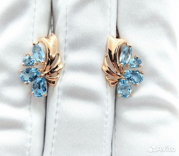 Золотые серьги с камнем