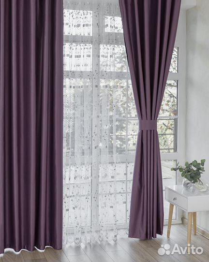 Шторы Адора пурпурный новые на окна пошив