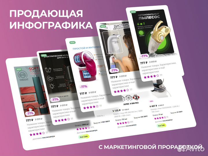 Инфографика под ключ / Дизайн Wildberries Ozon