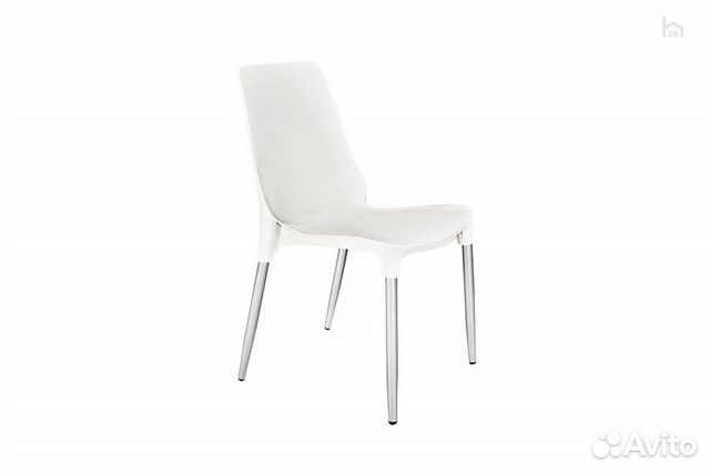 Обеденный стул SHT-S75-1 Пластик белый/Хром лак