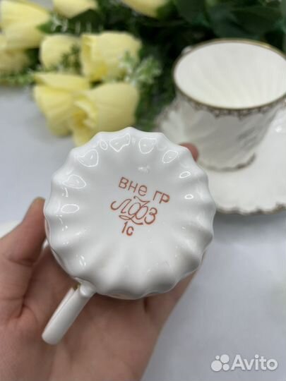 Фарфоровая чайная пара Витая лфз (сзр)