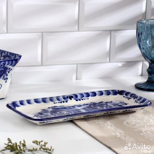 Тарелка, 29132 см, гжель