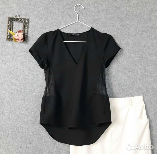 Блуза с кружевом Zara р.S