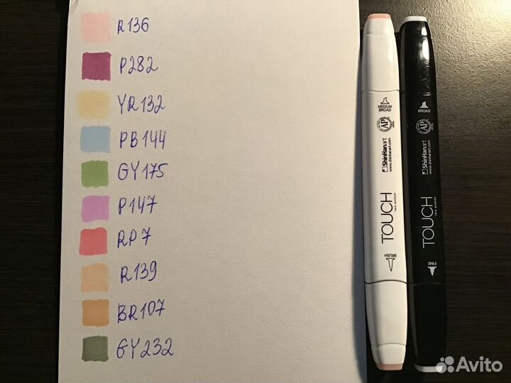 Маркеры Touch twin marker brush и обычные