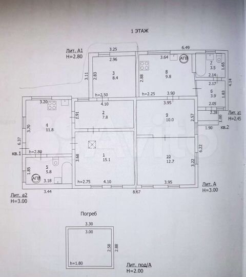 Дом 88,8 м² на участке 5 сот.